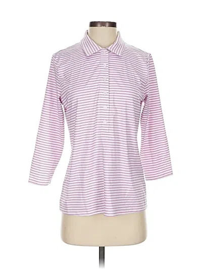 Pre-owned Lands' End Long Sleeve Polo Shirt In Purple