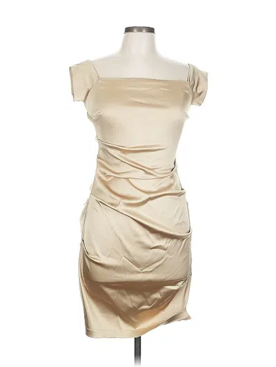 Pre-owned Betsy & Adam Cocktail Dress In Brown