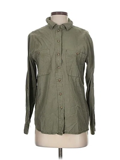 Pre-owned Social Standard By Sanctuary Long Sleeve Button Down Shirt In Green