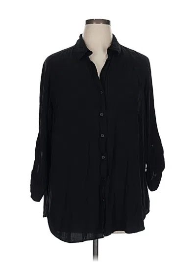 Pre-owned Velvet Heart 3/4 Sleeve Button Down Shirt In Black