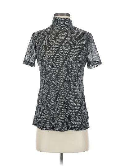 Pre-owned Cabi Short Sleeve Top Silver Mock Neckline Tops