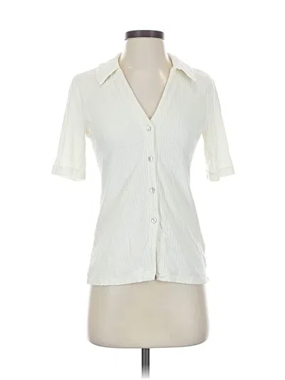 Pre-owned Madewell Short Sleeve Blouse In White