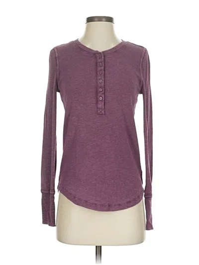 Pre-owned Gap Long Sleeve Henley Shirt In Purple