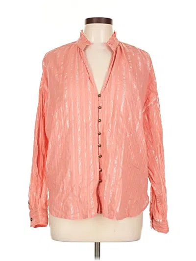 Pre-owned Pilcro Long Sleeve Blouse In Orange