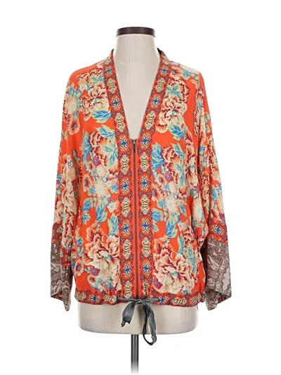 Pre-owned Free People Long Sleeve Blouse In Orange