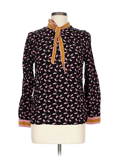 Pre-owned Boden Long Sleeve Blouse In Black