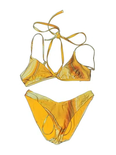 Pre-owned Simkhai Two Piece Swimsuit In Gold