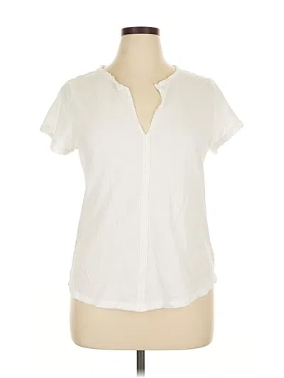 Pre-owned Pilcro Short Sleeve Henley Shirt In White