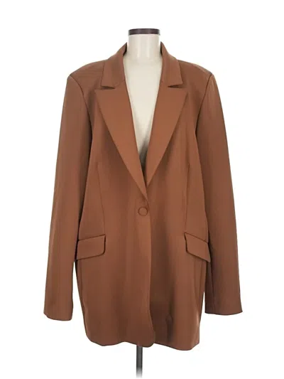 Pre-owned Good American Blazer Jacket In Brown