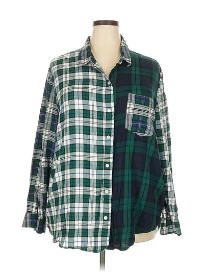 Pre-owned Gap Long Sleeve Button Down Shirt In Green