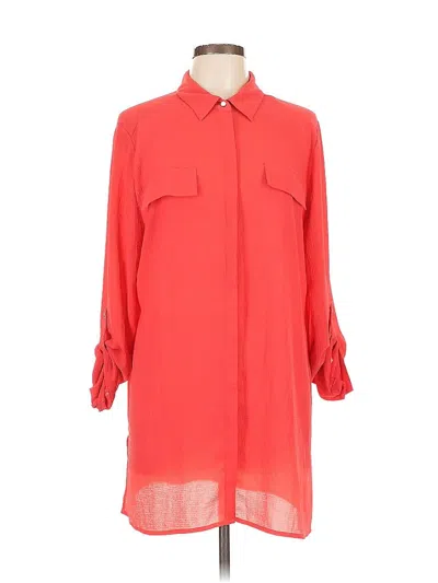 Pre-owned Chico's 3/4 Sleeve Blouse In Red