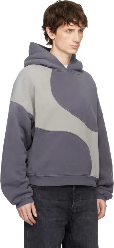 Erl Gray Wave Hoodie In Gray