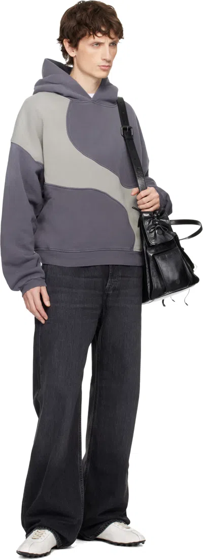 Erl Gray Wave Hoodie In Gray