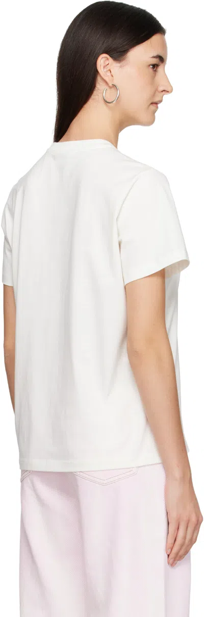 Ganni Off-white Basic Cotton Jersey Grapes Relaxed T-shirt In White