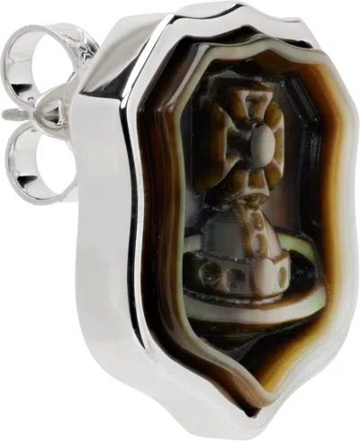 Vivienne Westwood Johan Stud Single Earring In Black