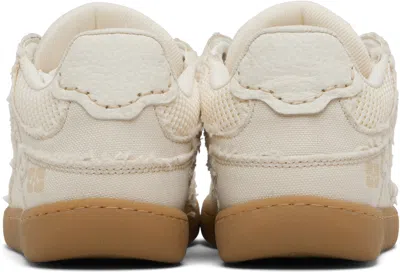 Ganni Beige 08 Canvas Raw Edge Sneakers In Neutral