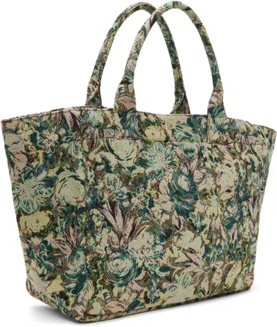 Ganni Jadeite Xxl Reversible Tapestry Shopper Tote Bag In Blue