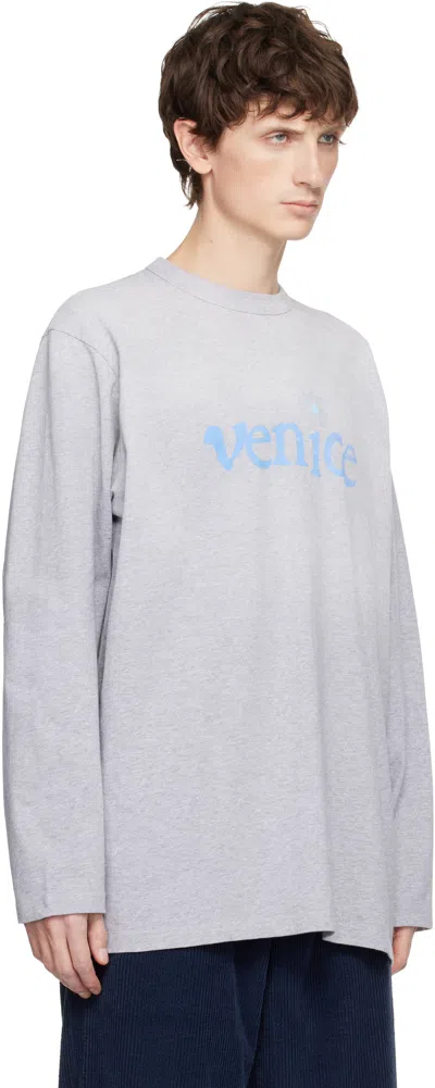 Erl Gray 'venice' Long Sleeve T-shirt In Gray