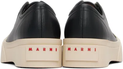 Marni Black Nappa Leather Pablo Lace-up Sneakers In Black