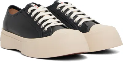 Marni Black Nappa Leather Pablo Lace-up Sneakers In Black
