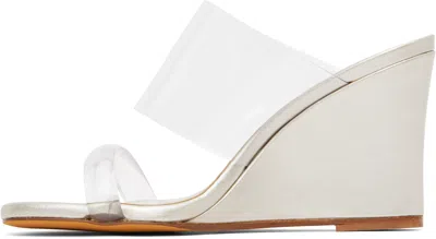 Maryam Nassir Zadeh Silver Olympia Wedge Heeled Sandals In White