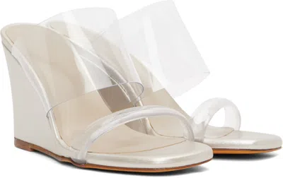 Maryam Nassir Zadeh Silver Olympia Wedge Heeled Sandals In White
