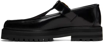 Ernest W Baker Black T-bar Loafers In Black