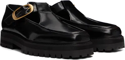 Ernest W Baker Black T-bar Loafers In Black