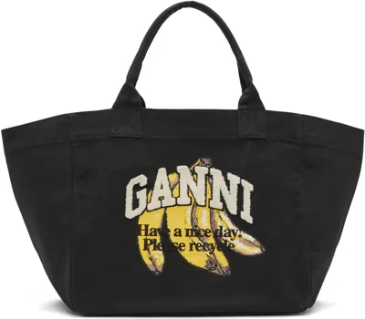 Ganni Banana Print Xxl Tote Bag In Pink