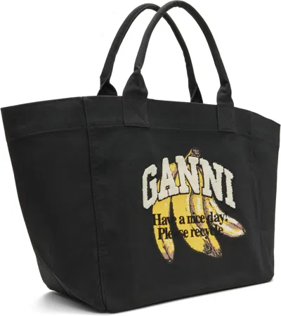Ganni Banana Print Xxl Tote Bag In Pink