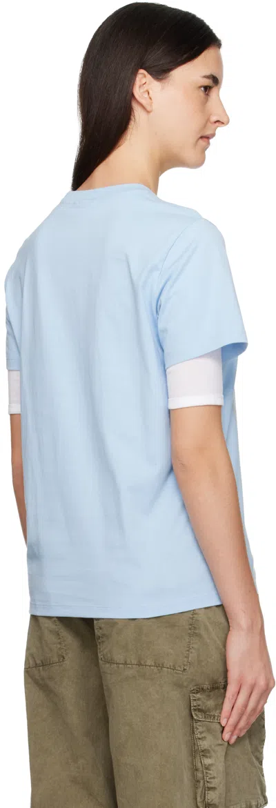 Ganni Basic Cotton Jersey Animals Relaxed T-shirt In Blue