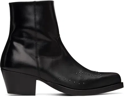 Ernest W Baker Black Western Boots In Black