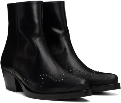 Ernest W Baker Black Western Boots In Black