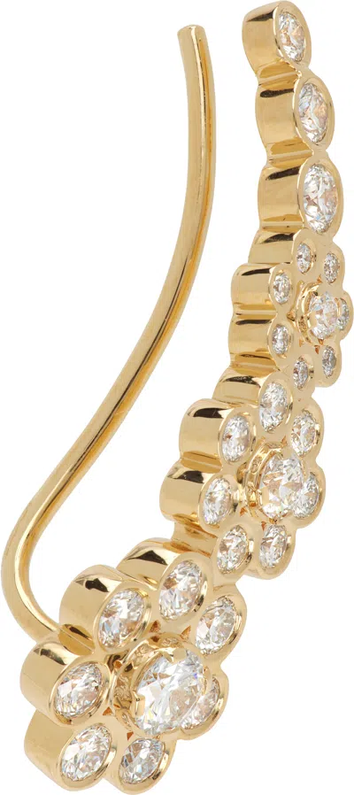 Sophie Bille Brahe Croissant Fleur Single Earring In Gold