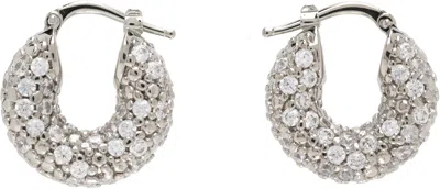 Jil Sander Crystal Earrings In White