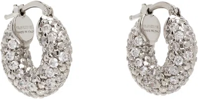 Jil Sander Crystal Earrings In White