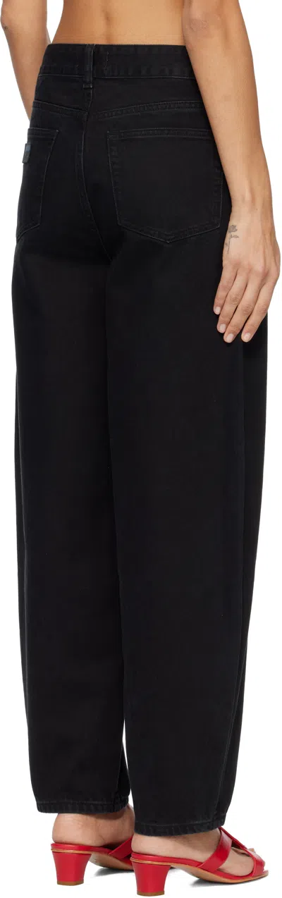 Ganni Black Loose Rigid Stary Jeans In Black