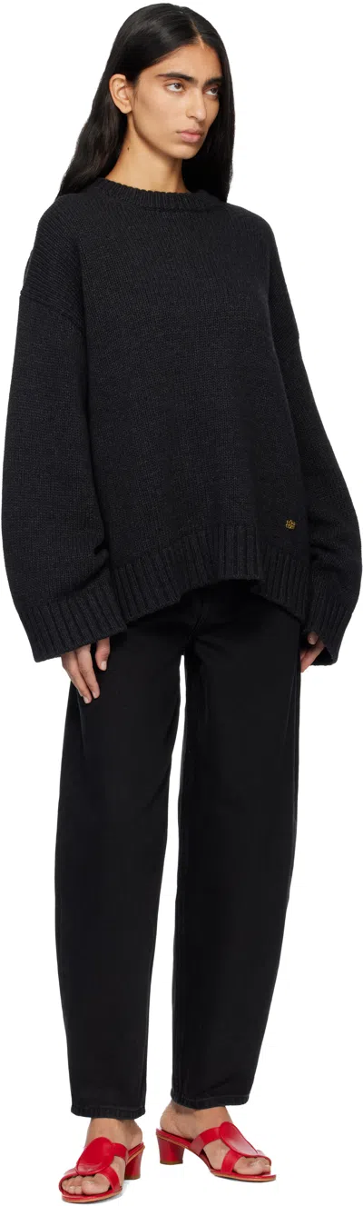 Ganni Black Loose Rigid Stary Jeans In Black