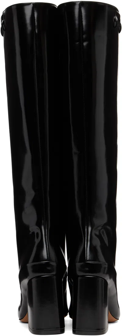 Marni Black Leather Trunkaroo Knee-high Tall Boots In Black