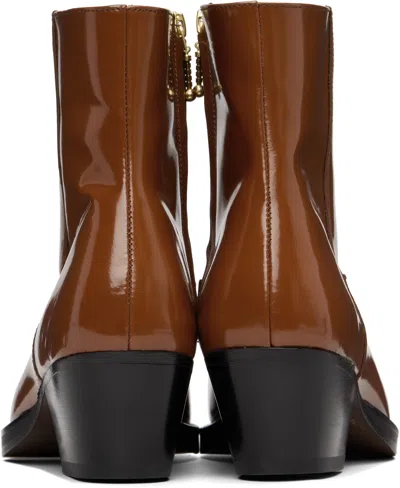 Ernest W Baker Tan Western Boots In Brown