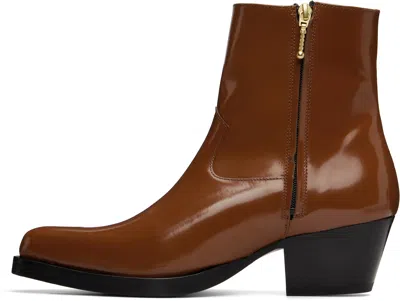 Ernest W Baker Tan Western Boots In Brown