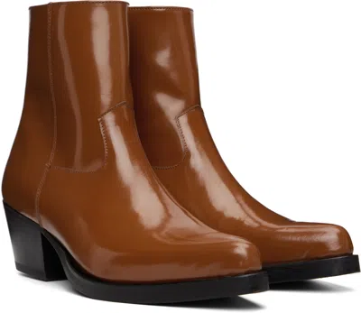 Ernest W Baker Tan Western Boots In Brown