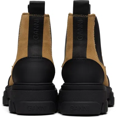 Ganni Low Chelsea Ankle Boots  Leather Brown