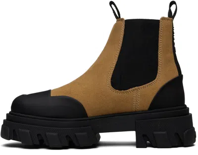Ganni Low Chelsea Ankle Boots  Leather Brown