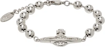 Vivienne Westwood Thames Mini Bas Relief Bracelet In Silver