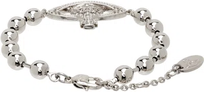 Vivienne Westwood Thames Mini Bas Relief Bracelet In Silver