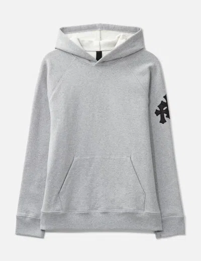 Chrome Hearts Paper Jam Cross Hoodie In Gray