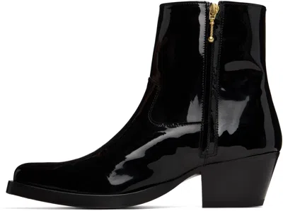 Ernest W Baker Black Western Boots In Black