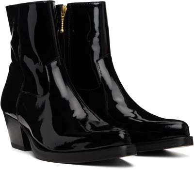 Ernest W Baker Black Western Boots In Black