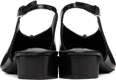 Jil Sander Slingback Spazzolato Leather In Black
